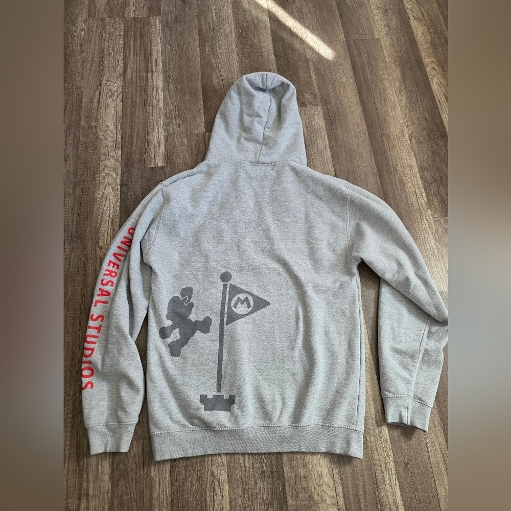 Super Nintendo World Universal Studios Grey Mario Hoodie Adult S